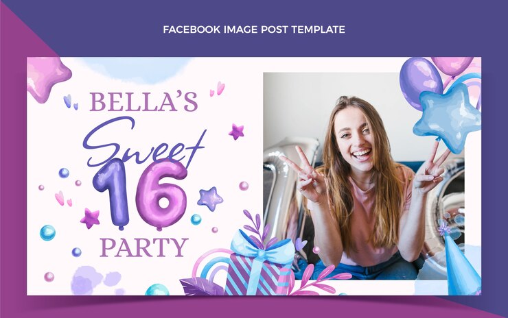 Vettore gratuito modello di post sui social media di sedici dolci disegnati a mano ad acquerello