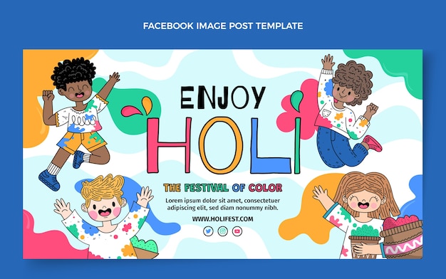 Modello di post sui social media disegnato a mano