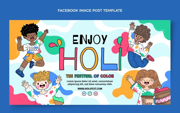 Modello di post sui social media disegnato a mano