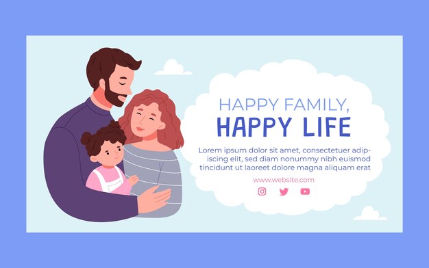 Modello di post sui social media per la celebrazione della giornata internazionale delle famiglie