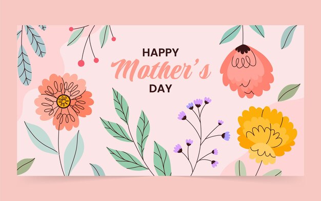 Modello di post sui social media per la festa della mamma piatto