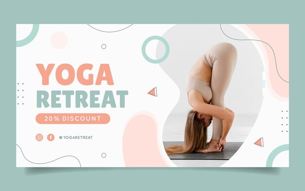 Modello di post sui social media per ritiro yoga e spa