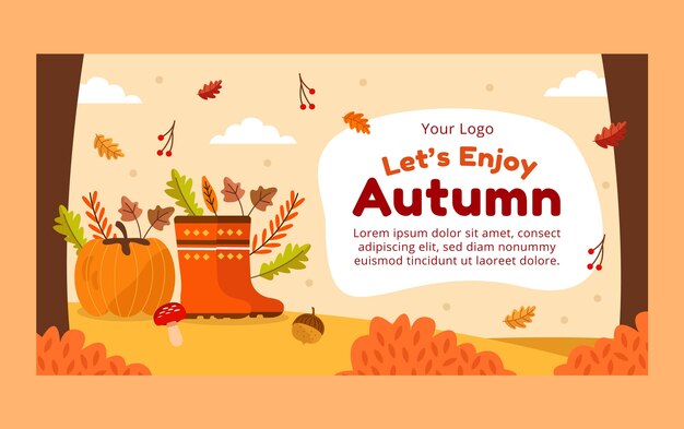Modello di post sui social media piatto per la celebrazione dell'autunno
