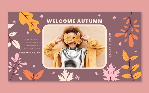 Modello di post sui social media piatto per la celebrazione dell'autunno