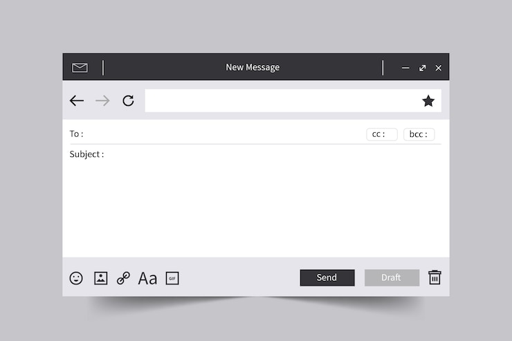 Vettore gratuito modello di posta elettronica vuoto design piatto