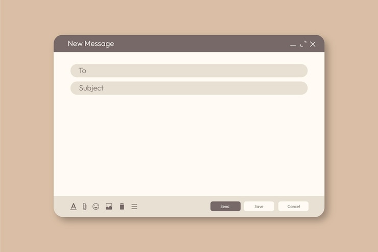 Vettore gratuito modello di posta elettronica vuoto design piatto