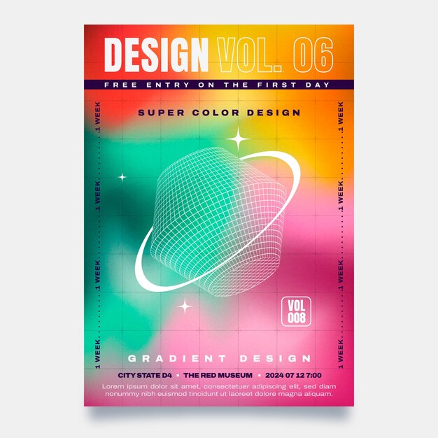 Modello di poster colorato sfumato