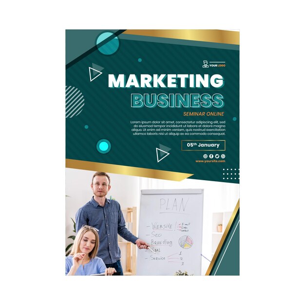 Modello di poster commerciale di marketing