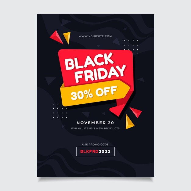 Modello di poster del venerdì nero con offerta