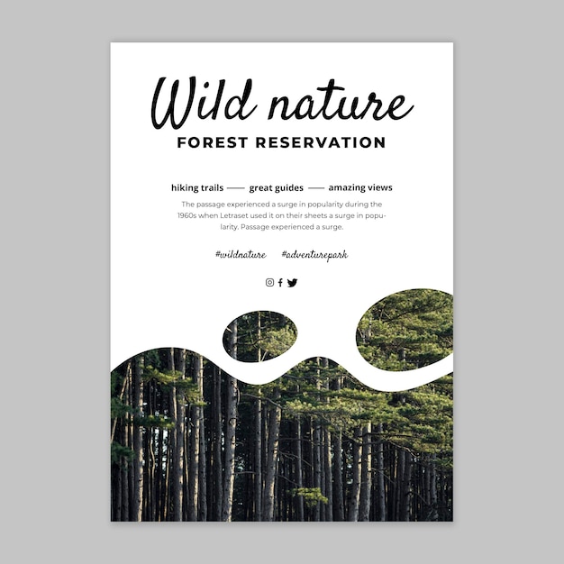 Modello di poster della natura selvaggia