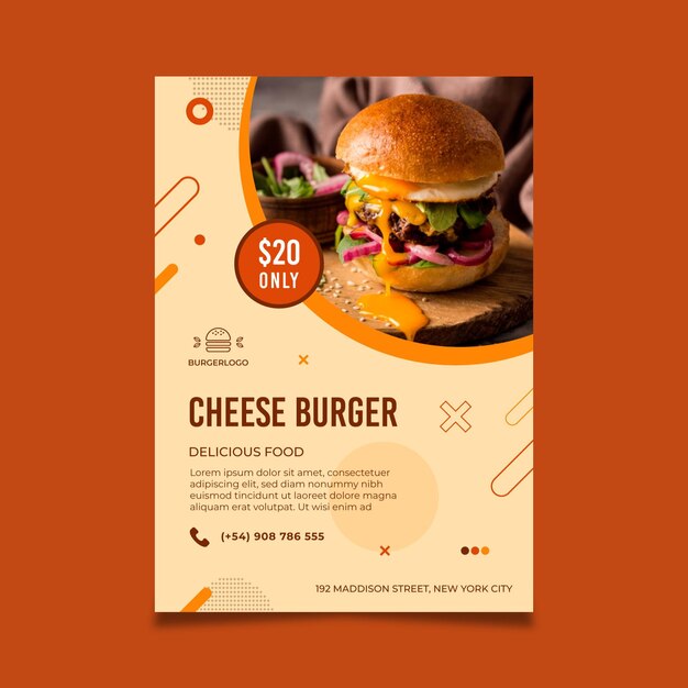 Modello di poster di cibo americano