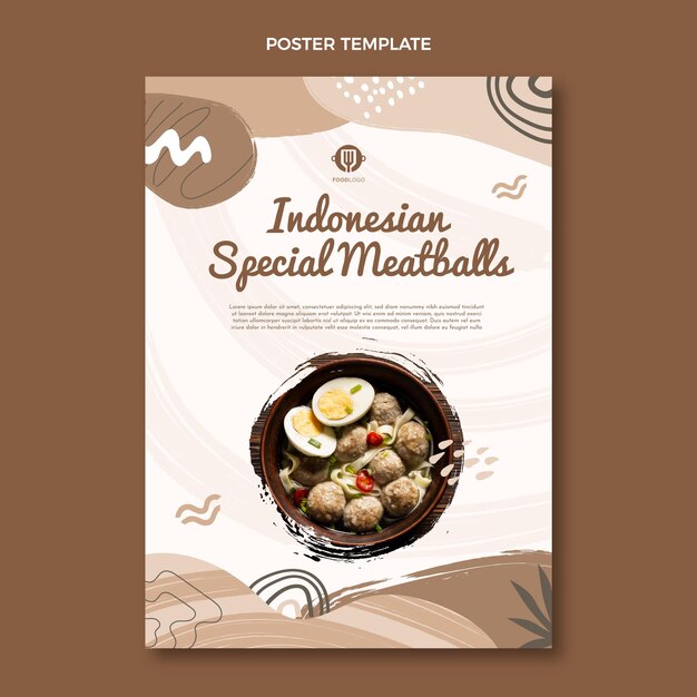 Modello di poster di cibo piatto