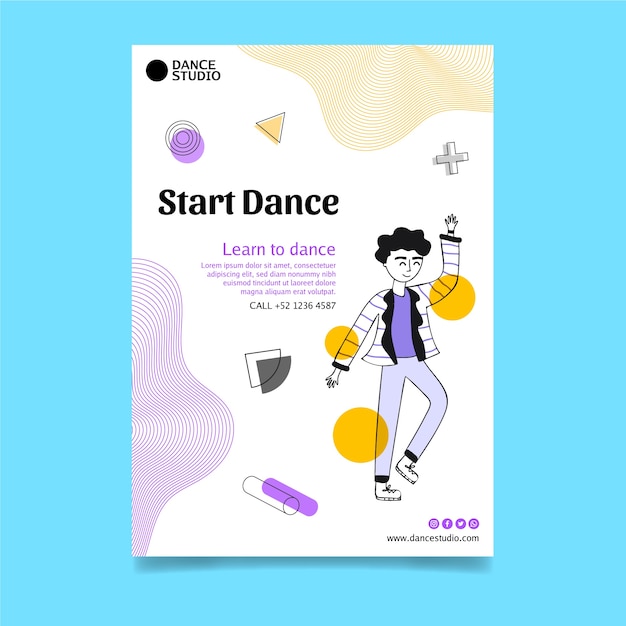 Modello di poster di danza verticale