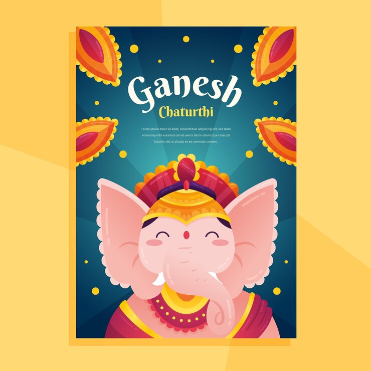 Vettore gratuito modello di poster di ganesh chaturthi
