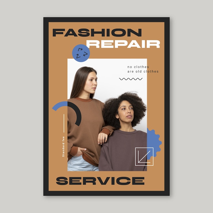 Vettore gratuito modello di poster di moda circolare