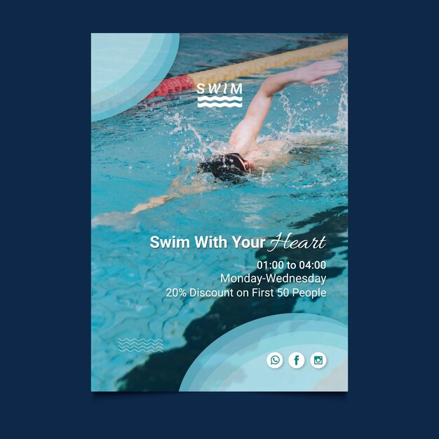 Modello di poster di nuoto