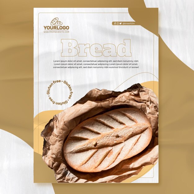 Modello di poster di pane fresco