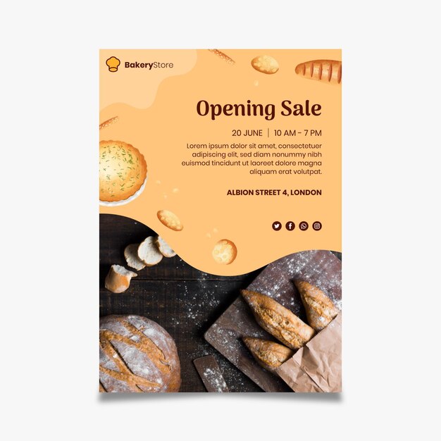 Modello di poster di pane