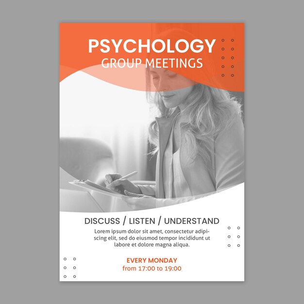 Modello di poster di psicologia ufficio