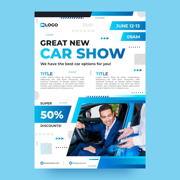 Modello di poster per concessionarie automobilistiche