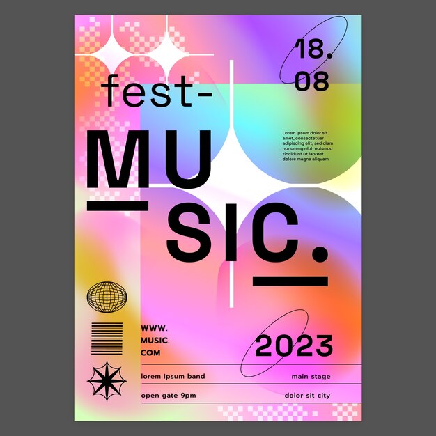 Modello di poster per eventi musicali sfumati