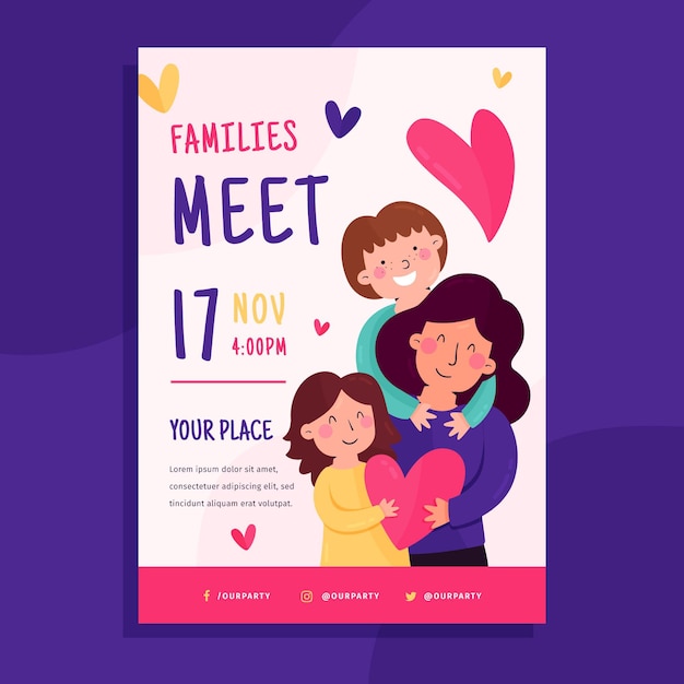 Modello di poster piatto design