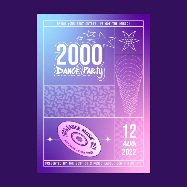 Modello di poster sfumato y2k
