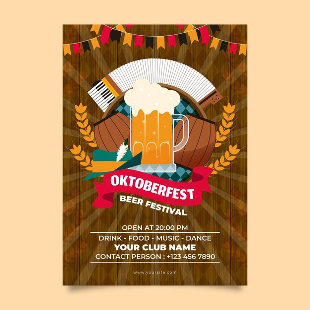 Modello di poster verticale dell'Oktoberfest