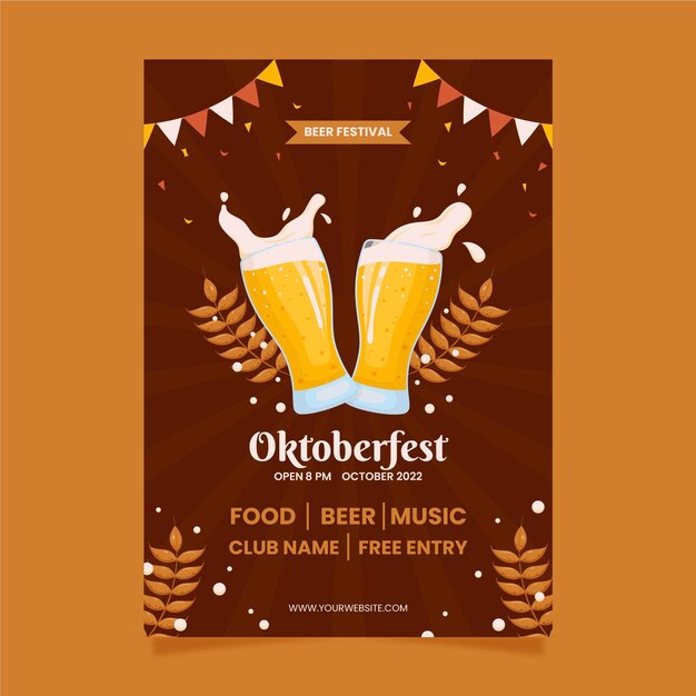 Modello di poster verticale dell'Oktoberfest