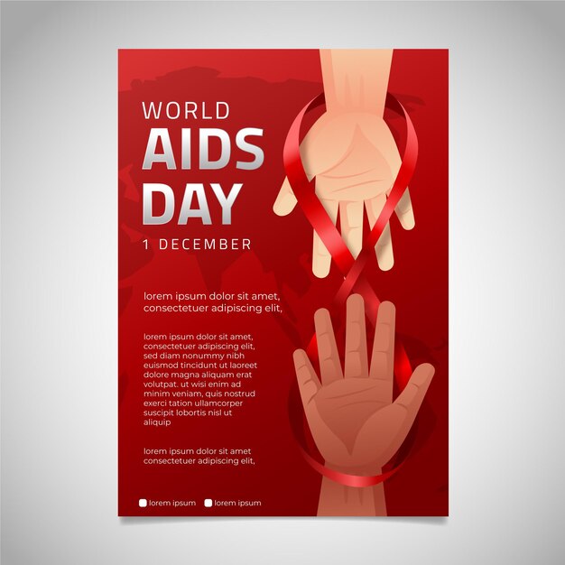 Modello di poster verticale della giornata mondiale dell'aids sfumato