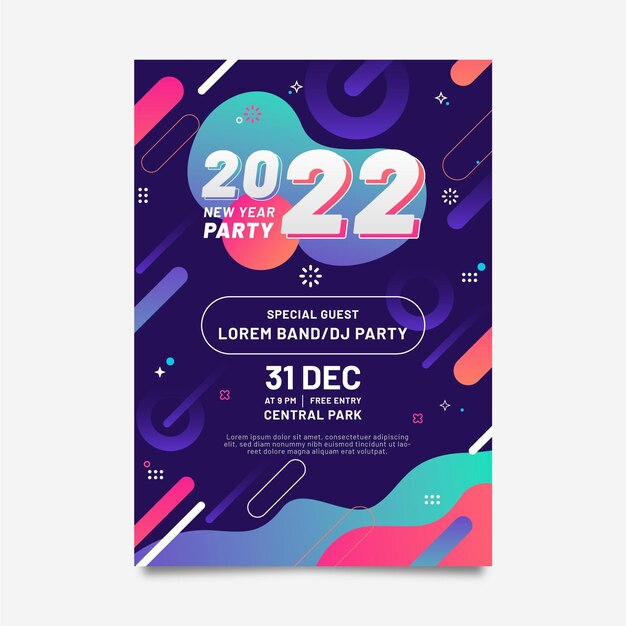 Modello di poster verticale di capodanno sfumato