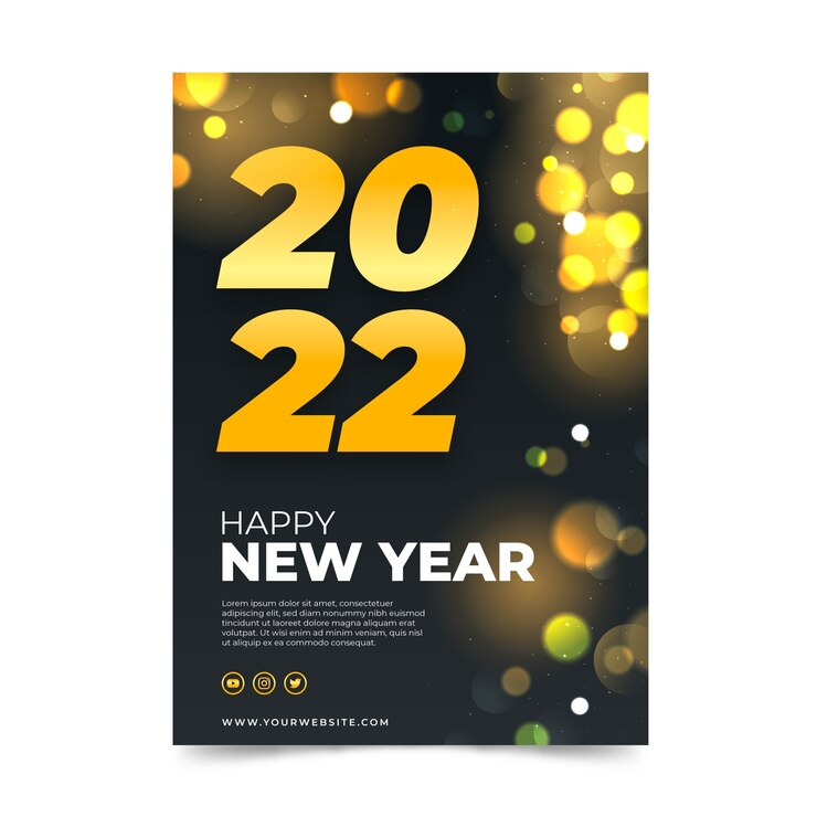 Vettore gratuito modello di poster verticale di capodanno sfumato