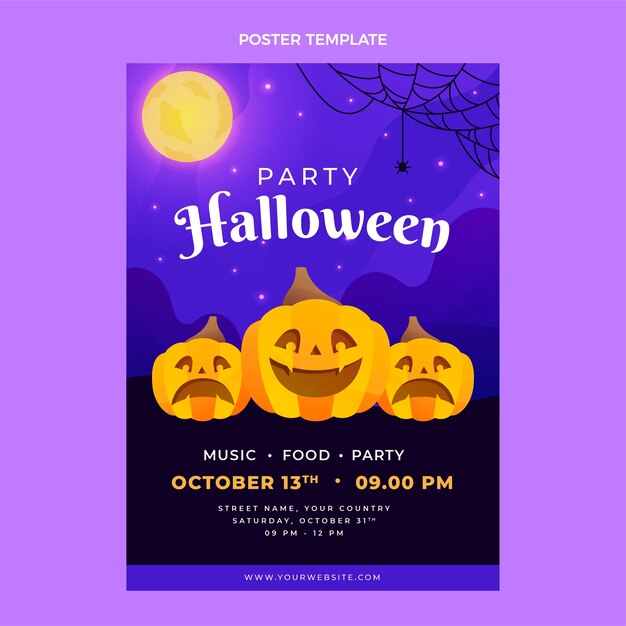 Modello di poster verticale di halloween sfumato