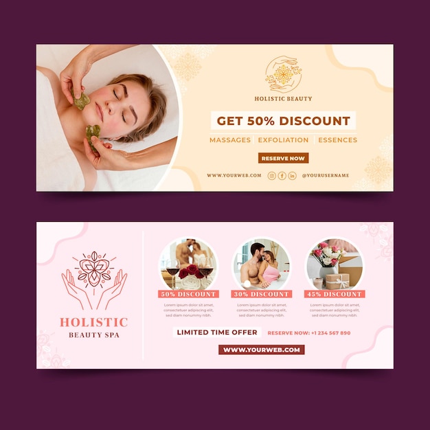 Modello di progettazione banner piatto benessere