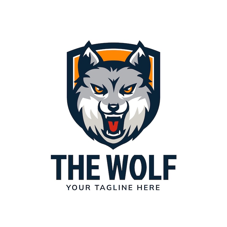 Vettore gratuito modello di progettazione del logo del lupo