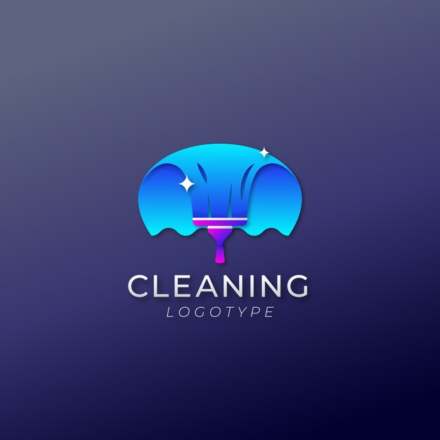 Modello di progettazione del logo del tergipavimento sfumato
