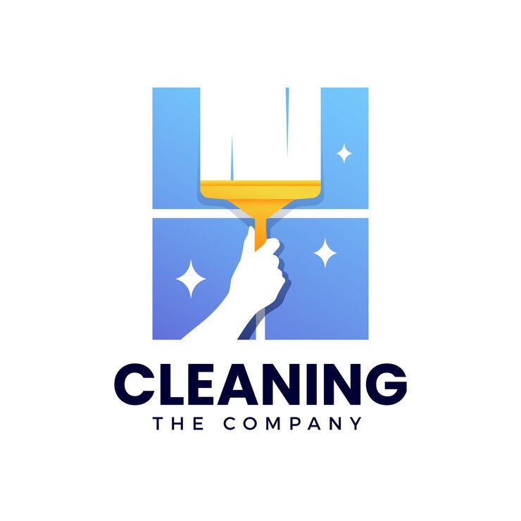 Vettore gratuito modello di progettazione del logo del tergipavimento sfumato