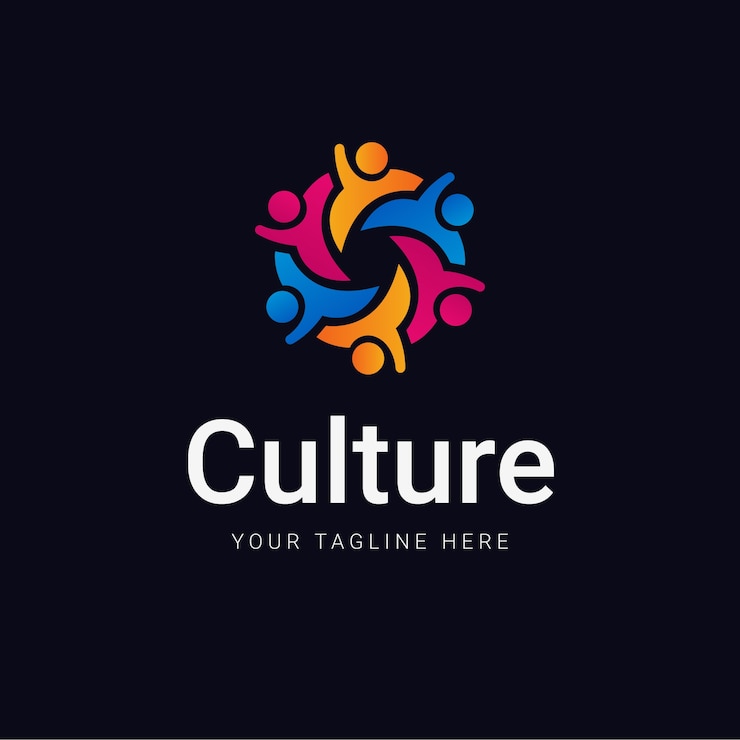 Vettore gratuito modello di progettazione del logo della cultura gradiente