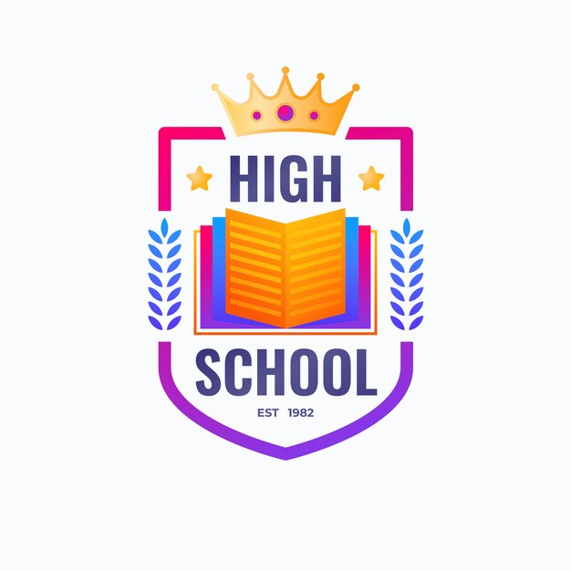 Modello di progettazione del logo della scuola di gradiente
