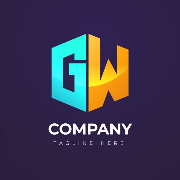Modello di progettazione del logo Gw