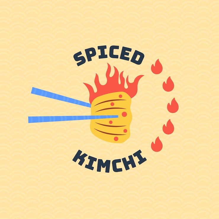 Vettore gratuito modello di progettazione del logo kimchi