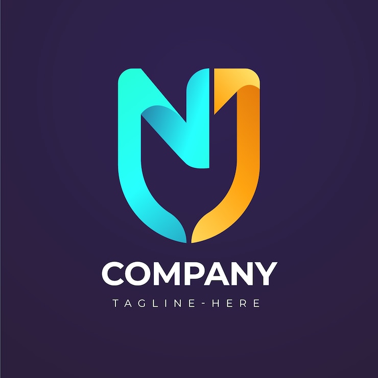 Vettore gratuito modello di progettazione del logo nj