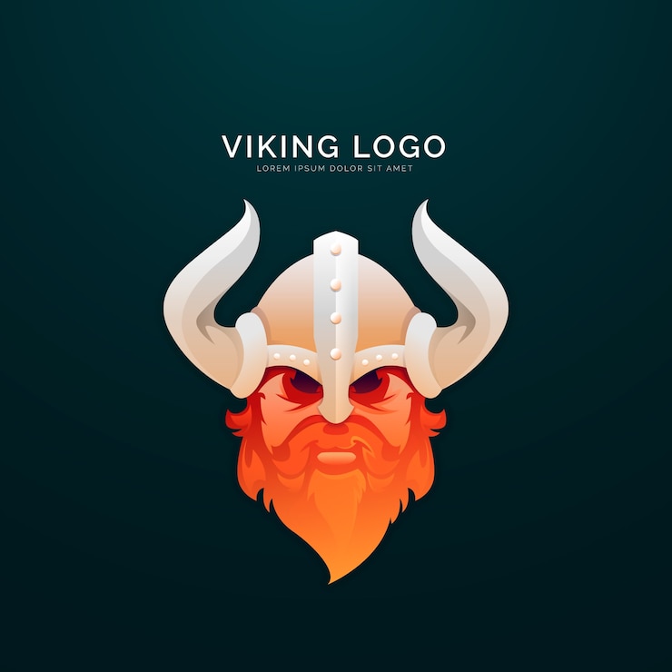 Vettore gratuito modello di progettazione del logo vichingo