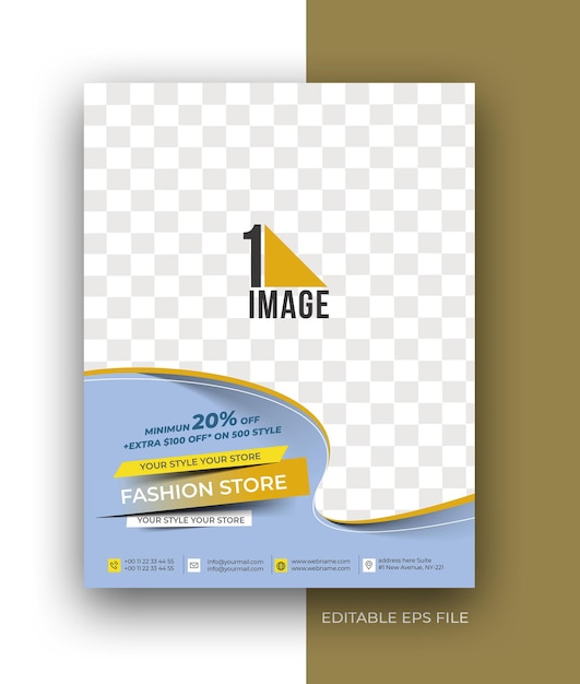 Modello di progettazione del manifesto dell'opuscolo dell'opuscolo di affari del negozio di moda A4.