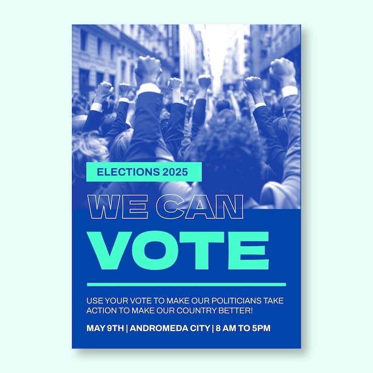 Vettore gratuito modello di progettazione del manifesto elettorale