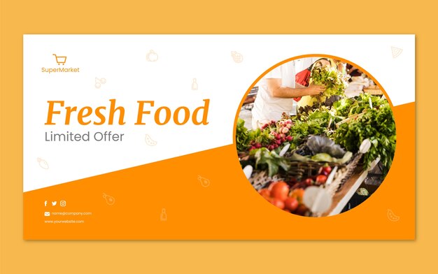 Modello di progettazione del post di facebook del supermercato