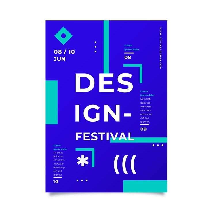 Vettore gratuito modello di progettazione del poster del festival