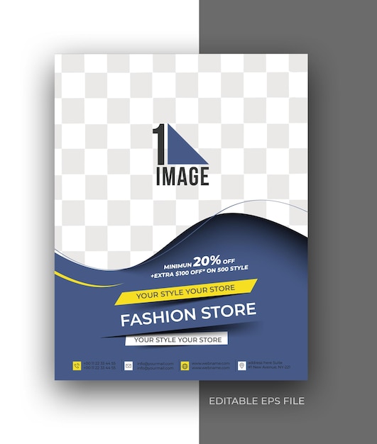 Modello di progettazione del poster del volantino dell'opuscolo aziendale A4 del negozio di moda