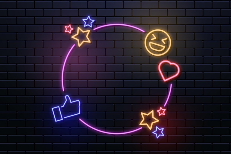 Vettore gratuito modello di progettazione del telaio al neon