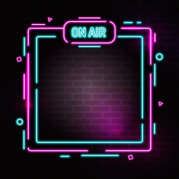 Vettore gratuito modello di progettazione del telaio al neon